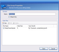 File Group and Data File Editor